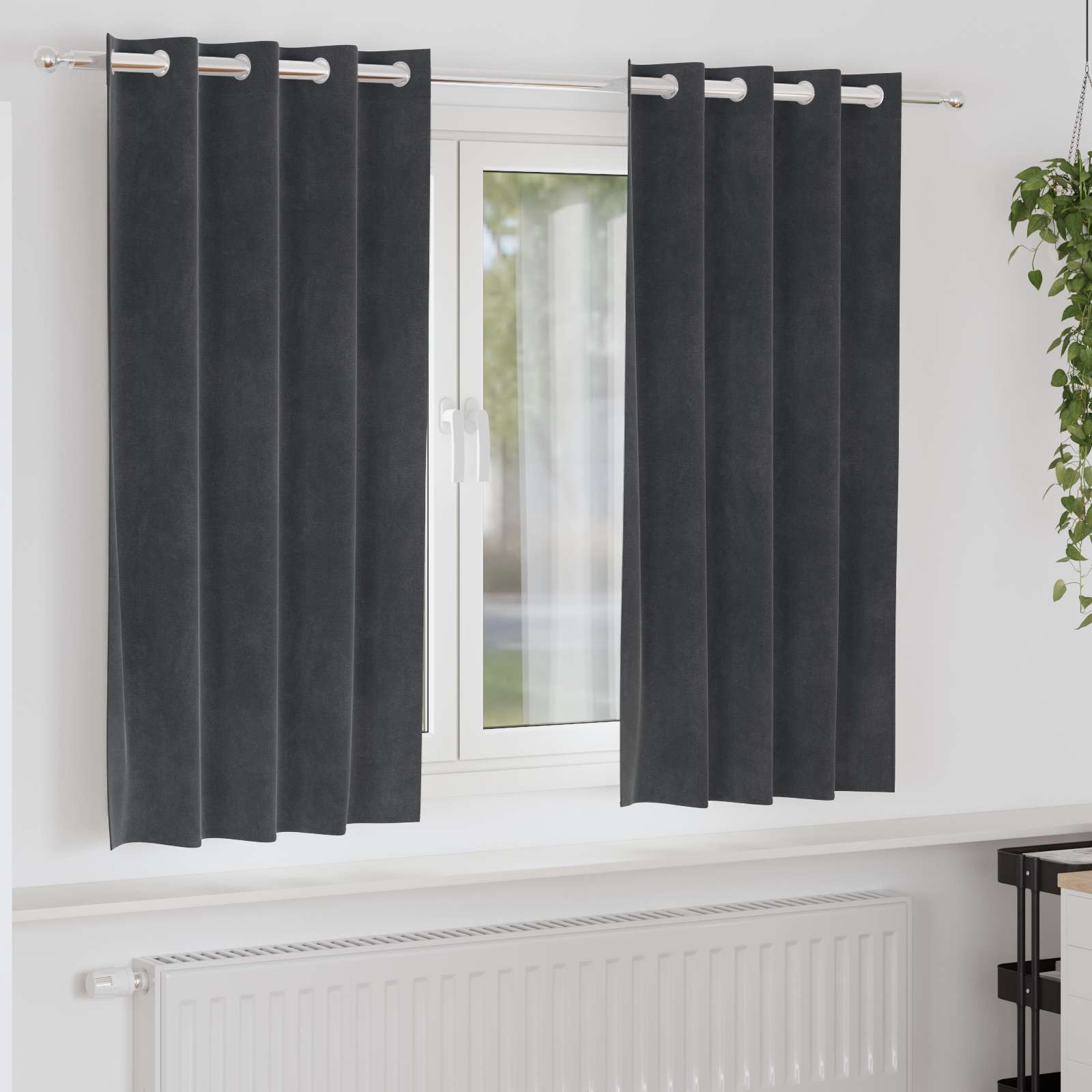 vidaXL Zasłony zaciemniające 2 pcs Jasnoszary 140 x 175 cm Aksamit