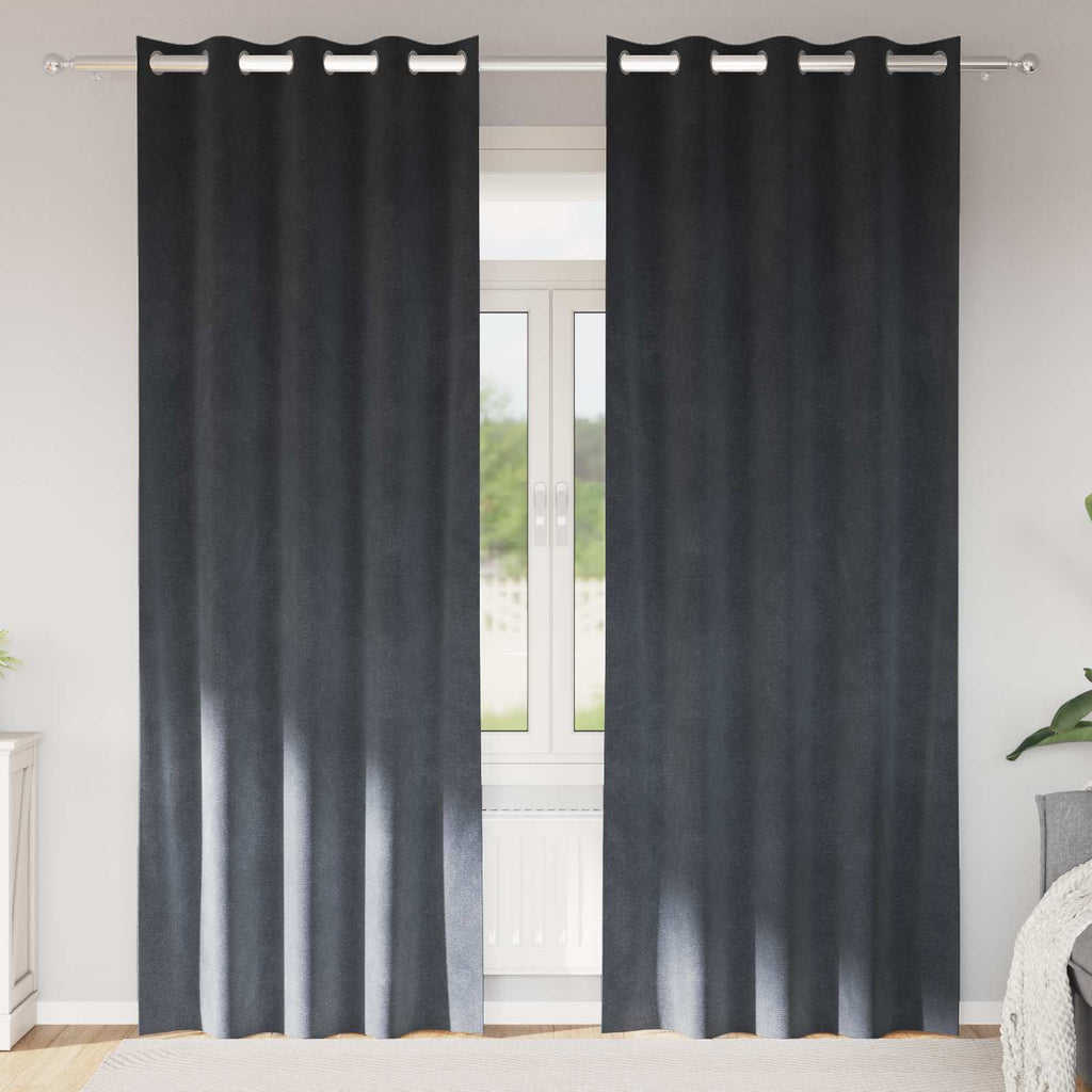 vidaXL Zasłony zaciemniające 2 pcs Jasnoszary 140 x 225 cm Aksamit