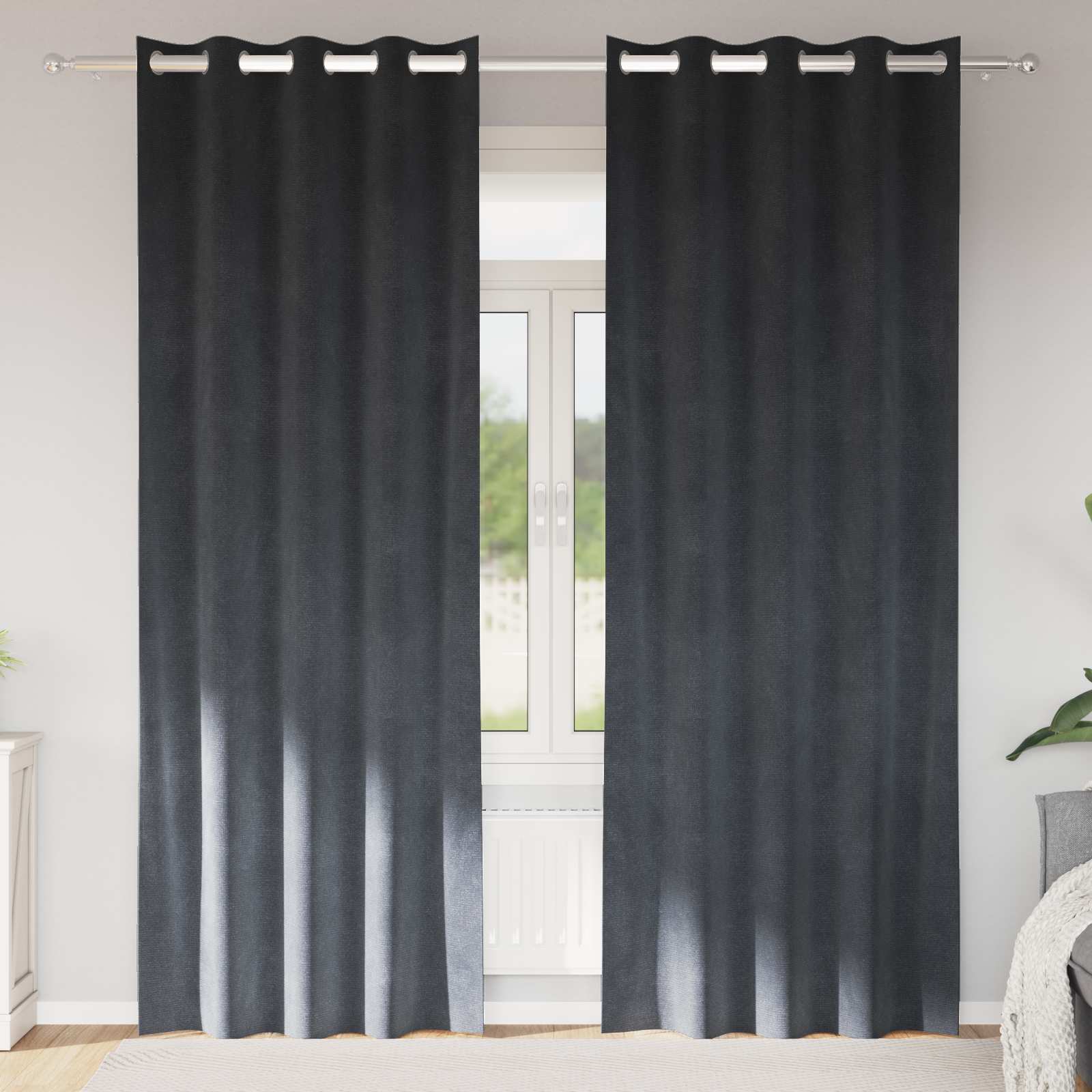 vidaXL Zasłony zaciemniające 2 pcs Jasnoszary 140 x 225 cm Aksamit