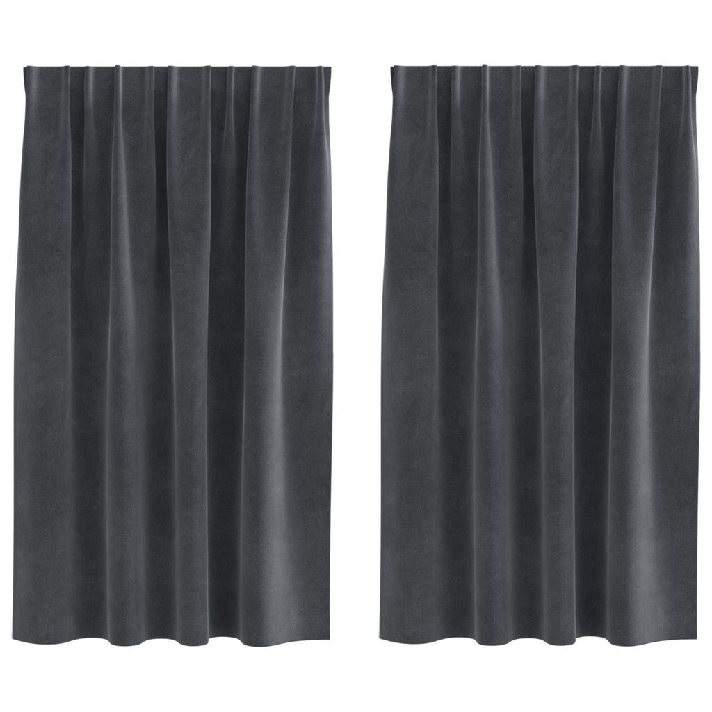 vidaXL Zasłony zaciemniające 2 pcs Jasnoszary 140 x 140 cm Aksamit