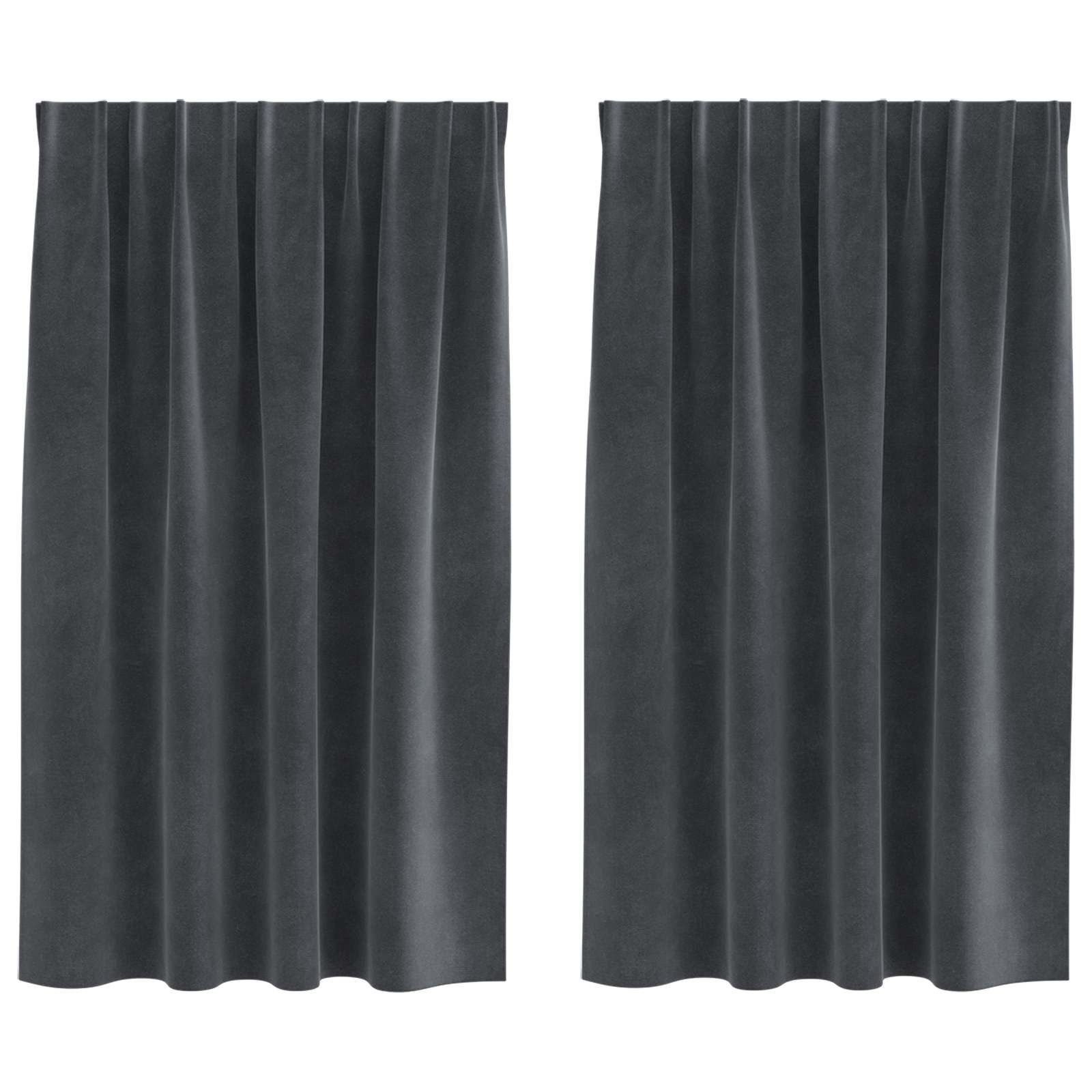 vidaXL Zasłony zaciemniające 2 pcs Jasnoszary 140 x 140 cm Aksamit