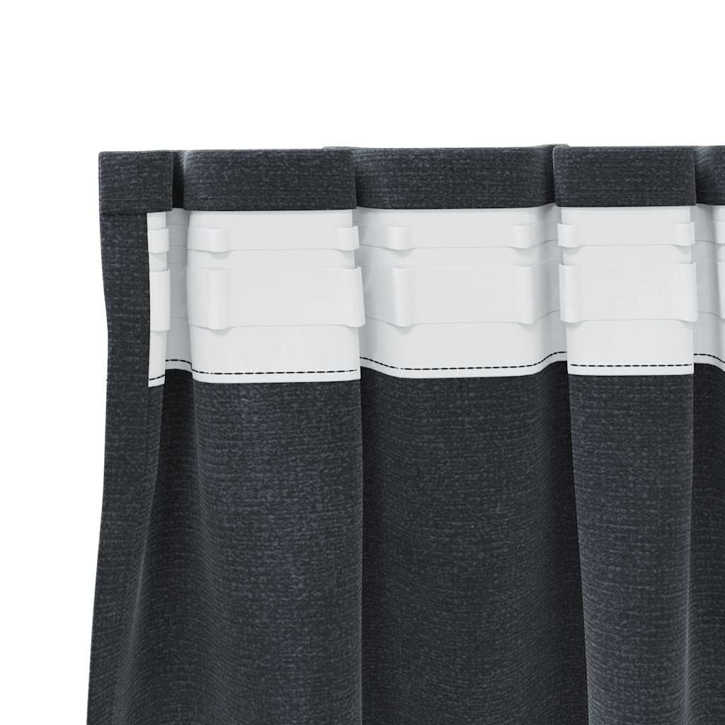 vidaXL Zasłony zaciemniające 2 pcs Jasnoszary 140 x 175 cm Aksamit