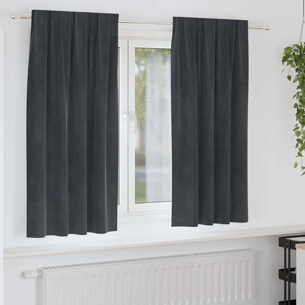 vidaXL Zasłony zaciemniające 2 pcs Jasnoszary 140 x 175 cm Aksamit