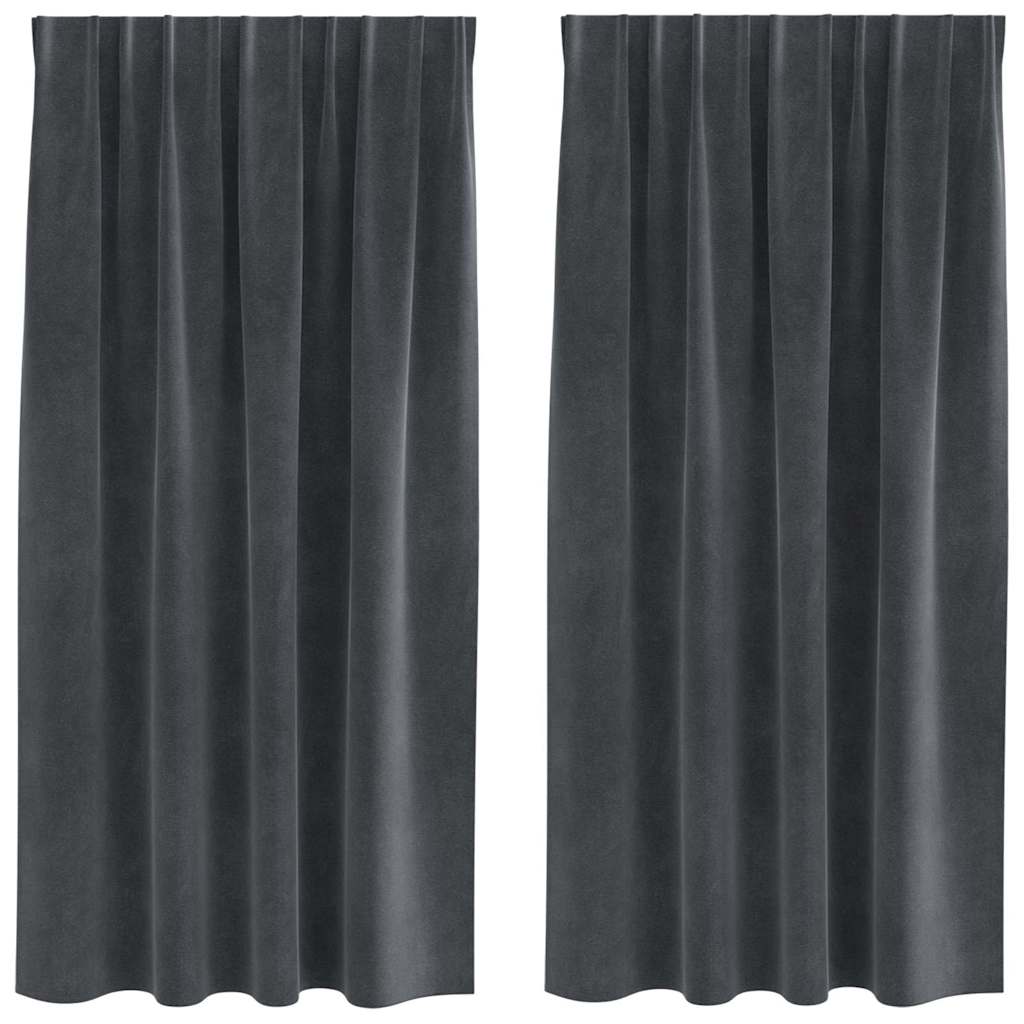 vidaXL Zasłony zaciemniające 2 pcs Jasnoszary 140 x 175 cm Aksamit