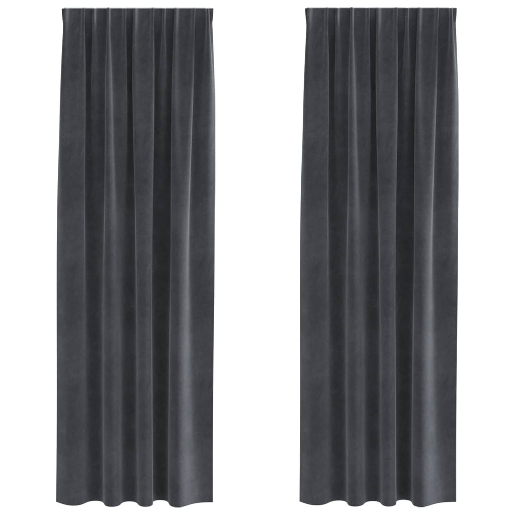 vidaXL Zasłony zaciemniające 2 pcs Jasnoszary 140 x 260 cm Aksamit
