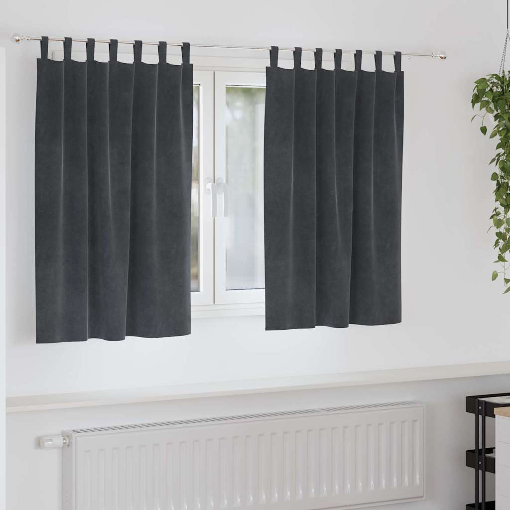 vidaXL Zasłony zaciemniające 2 pcs Jasnoszary 140 x 140 cm Aksamit