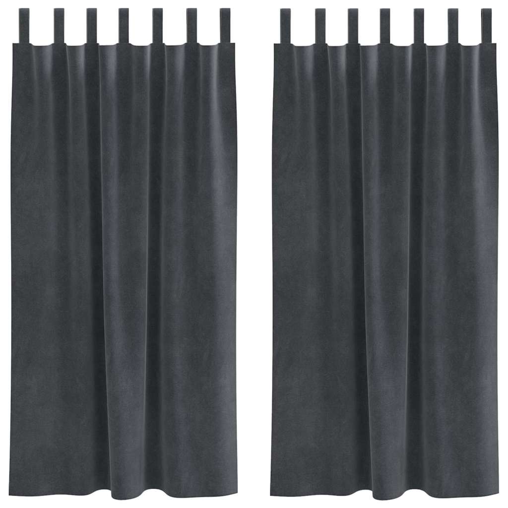 vidaXL Zasłony zaciemniające 2 pcs Jasnoszary 140 x 175 cm Aksamit