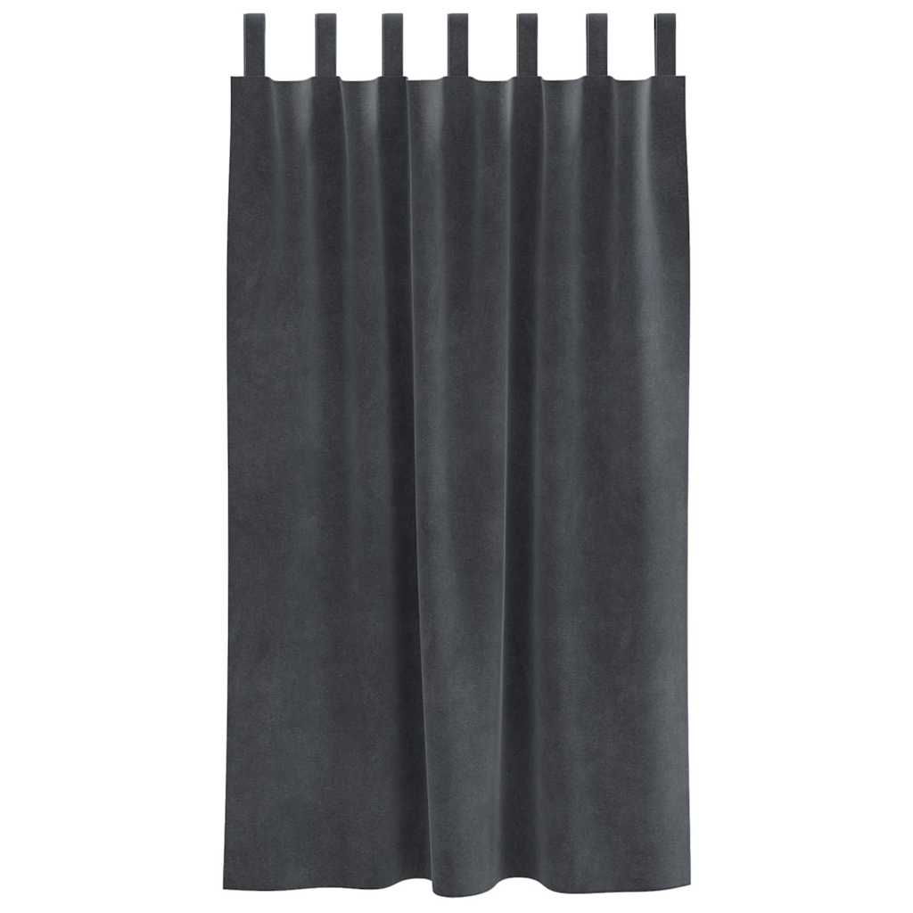 vidaXL Zasłony zaciemniające 2 pcs Jasnoszary 140 x 175 cm Aksamit