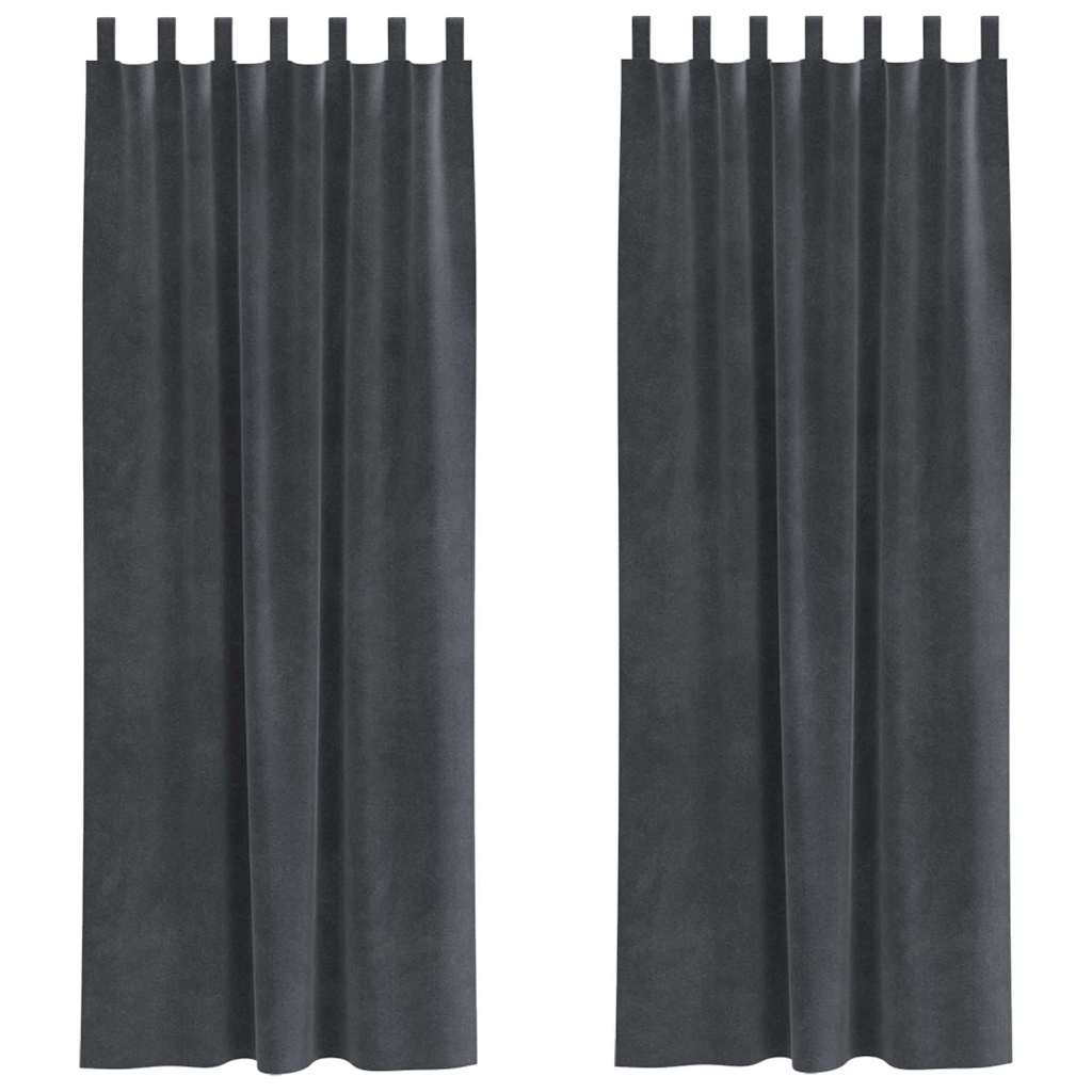 vidaXL Zasłony zaciemniające 2 pcs Jasnoszary 140 x 225 cm Aksamit
