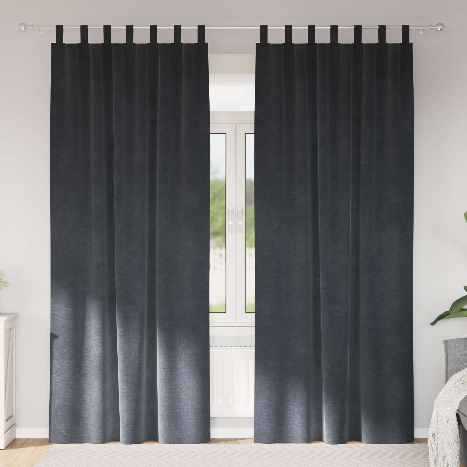 vidaXL Zasłony zaciemniające 2 pcs Jasnoszary 140 x 260 cm Aksamit