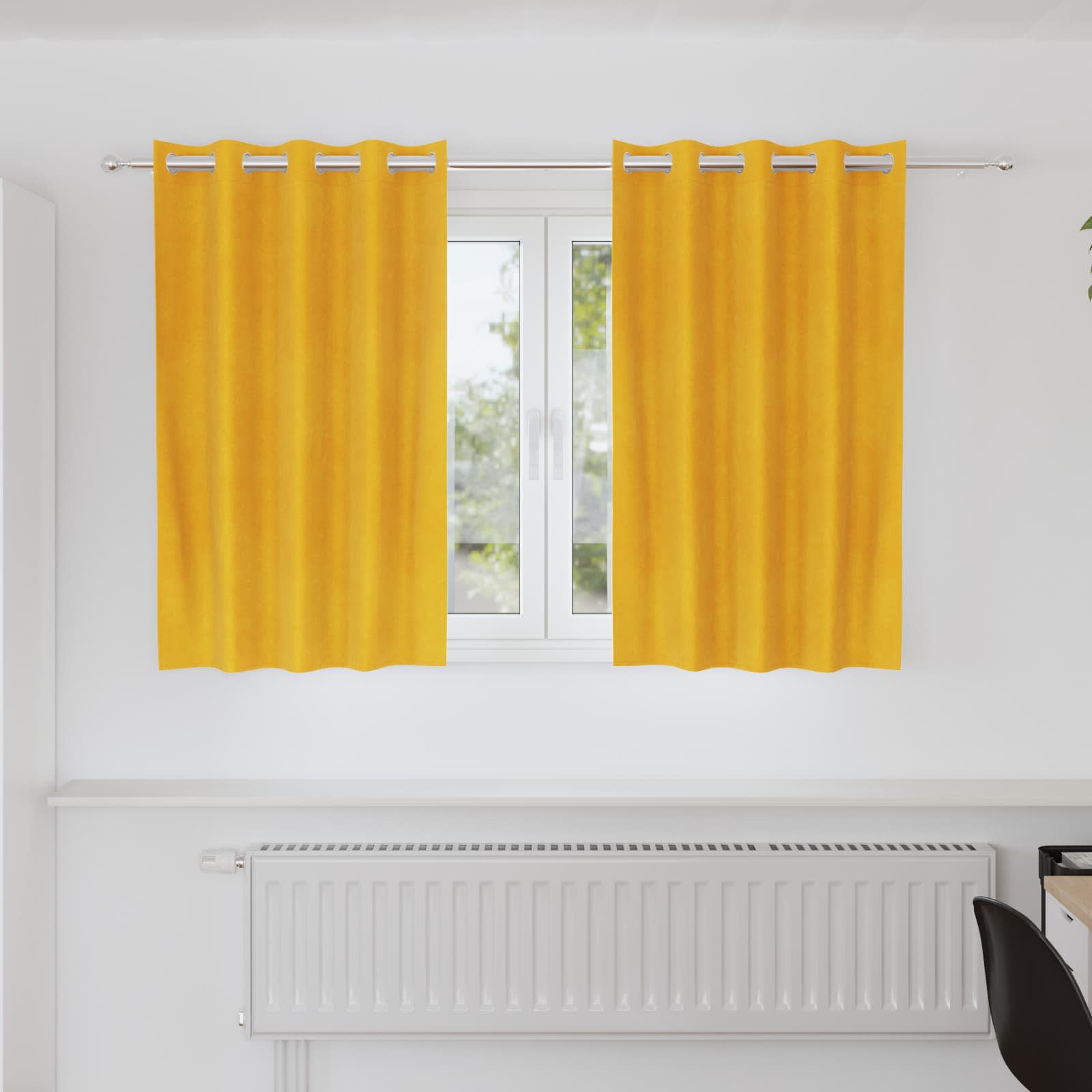 vidaXL Zasłony zaciemniające 2 pcs Musztardowy Żółty 140 x 140 cm