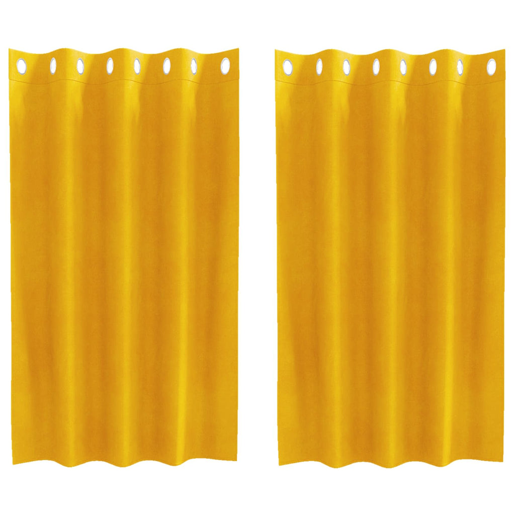 vidaXL Zasłony zaciemniające 2 pcs Musztardowy Żółty 140 x 140 cm