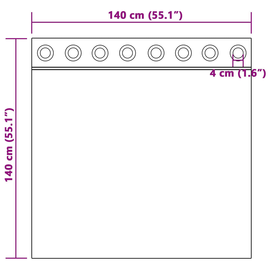 vidaXL Zasłony zaciemniające 2 pcs Musztardowy Żółty 140 x 140 cm