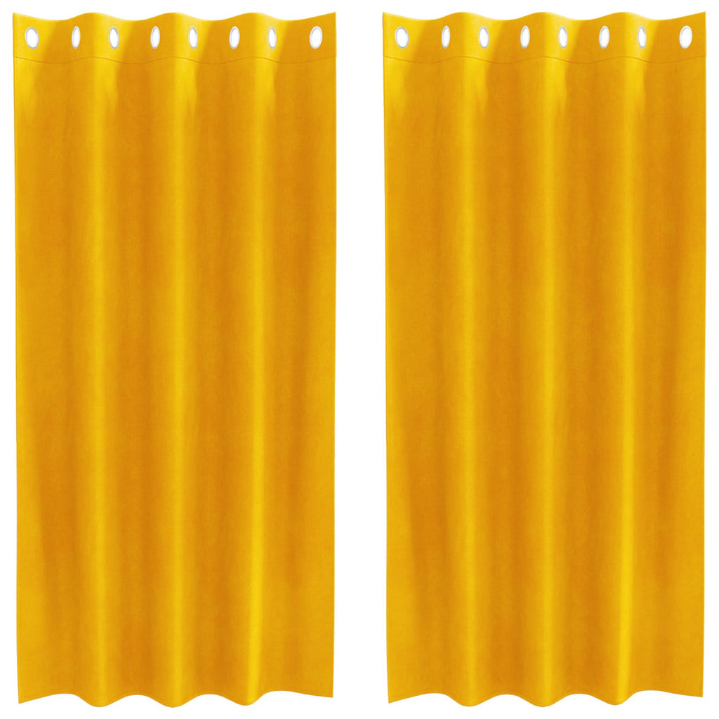 vidaXL Zasłony zaciemniające 2 pcs Musztardowy Żółty 140 x 175 cm