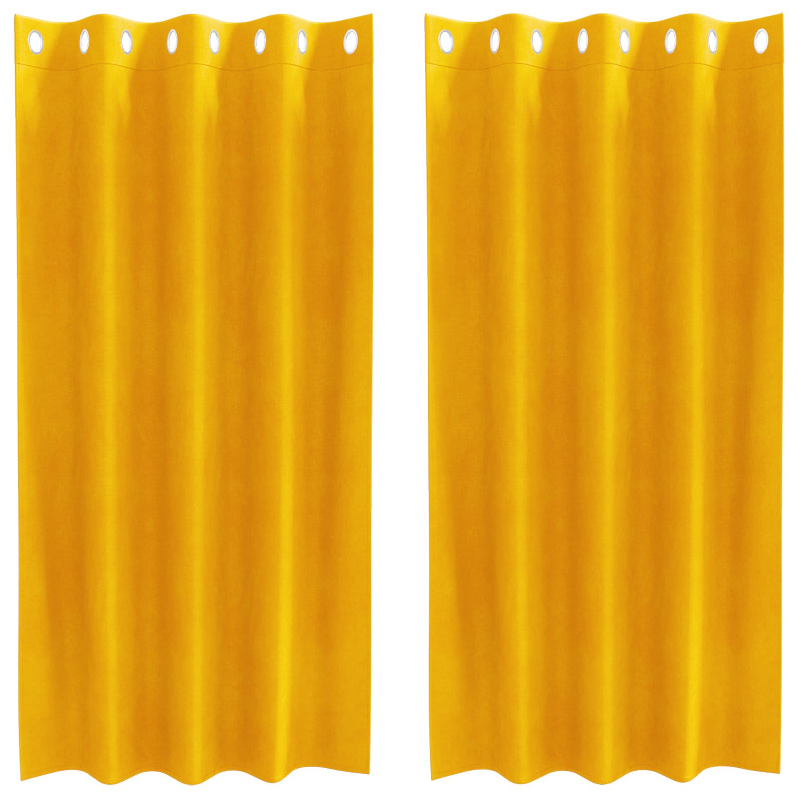 vidaXL Zasłony zaciemniające 2 pcs Musztardowy Żółty 140 x 175 cm