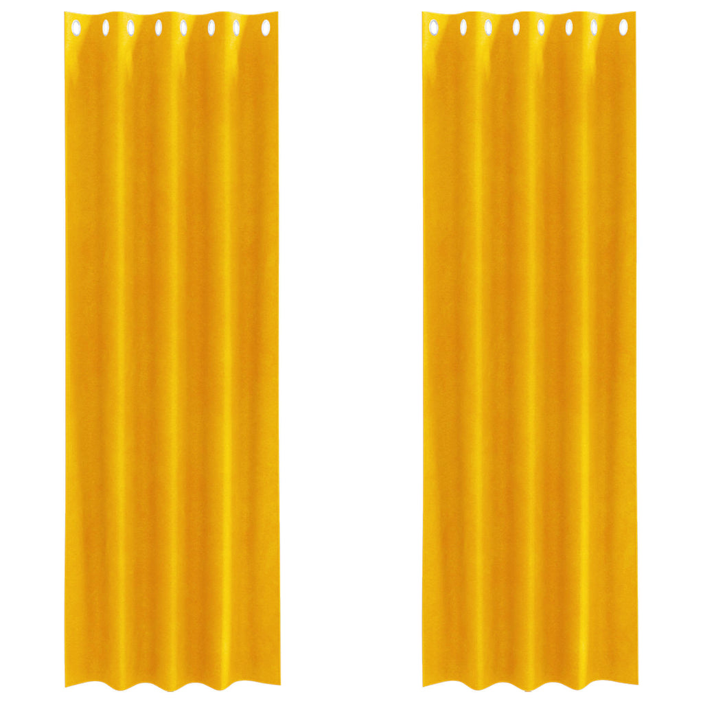 vidaXL Zasłony zaciemniające 2 pcs Musztardowy Żółty 140 x 245 cm