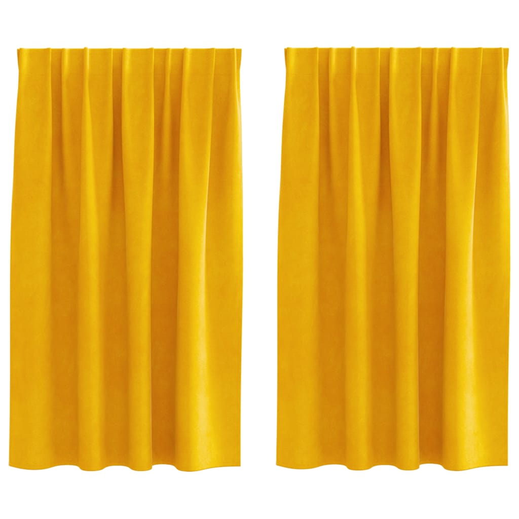 vidaXL Zasłony zaciemniające 2 pcs Musztardowy Żółty 140 x 140 cm