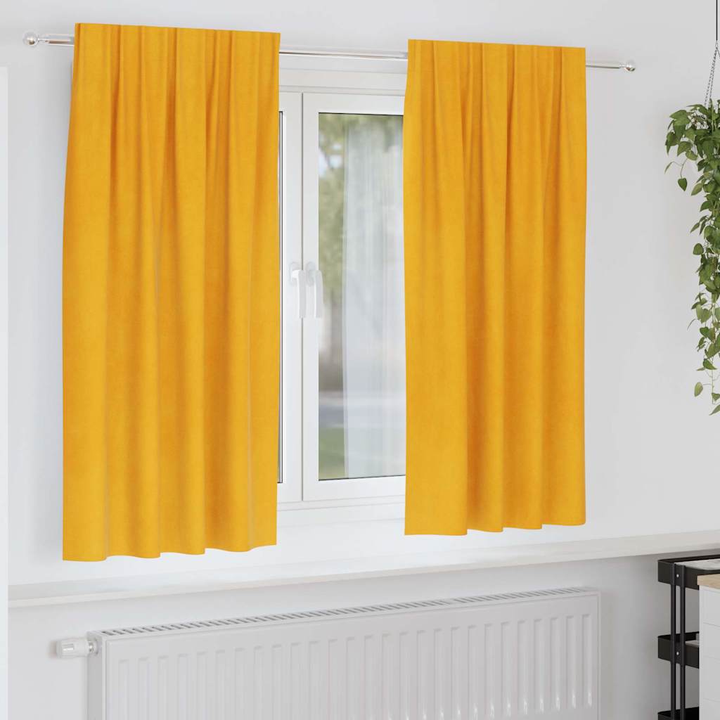 vidaXL Zasłony zaciemniające 2 pcs Musztardowy Żółty 140 x 175 cm