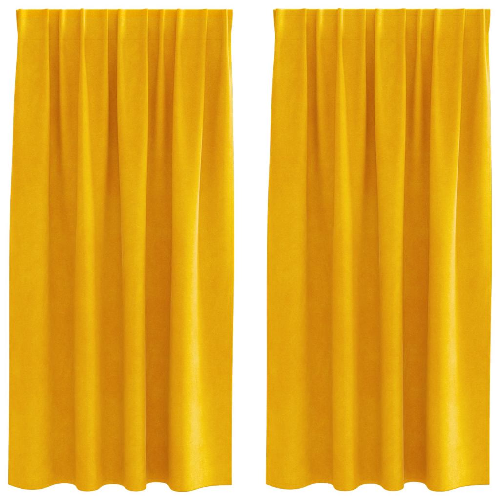 vidaXL Zasłony zaciemniające 2 pcs Musztardowy Żółty 140 x 175 cm