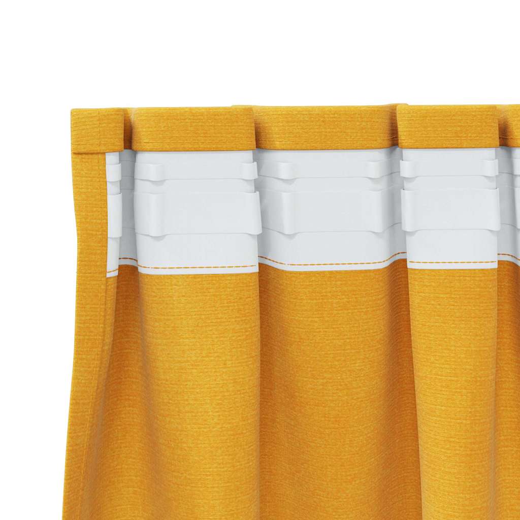 vidaXL Zasłony zaciemniające 2 pcs Musztardowy Żółty 140 x 245 cm