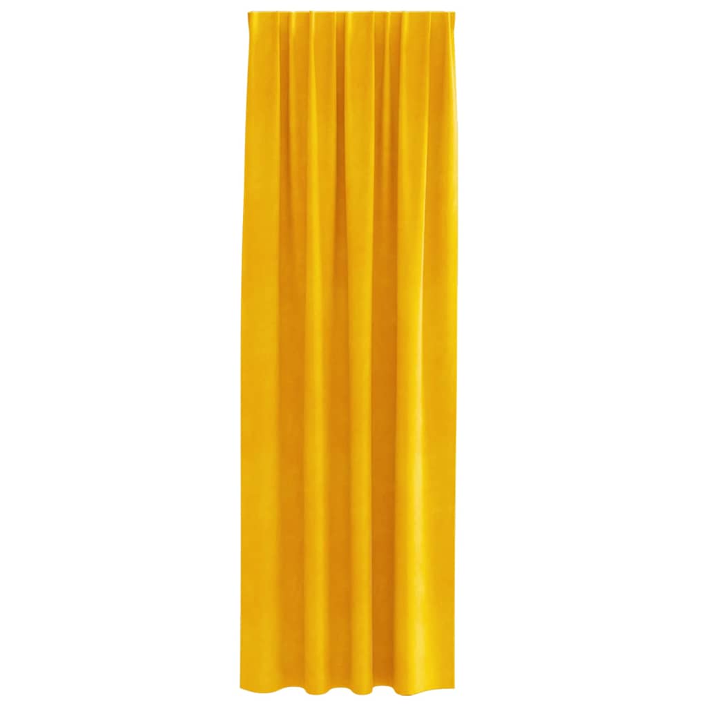 vidaXL Zasłony zaciemniające 2 pcs Musztardowy Żółty 140 x 245 cm