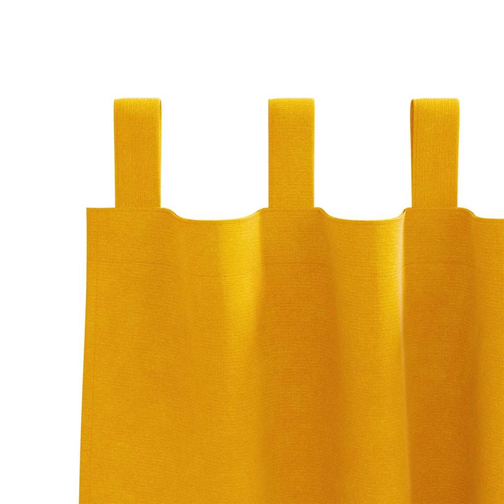 vidaXL Zasłony zaciemniające 2 pcs Musztardowy Żółty 140 x 140 cm