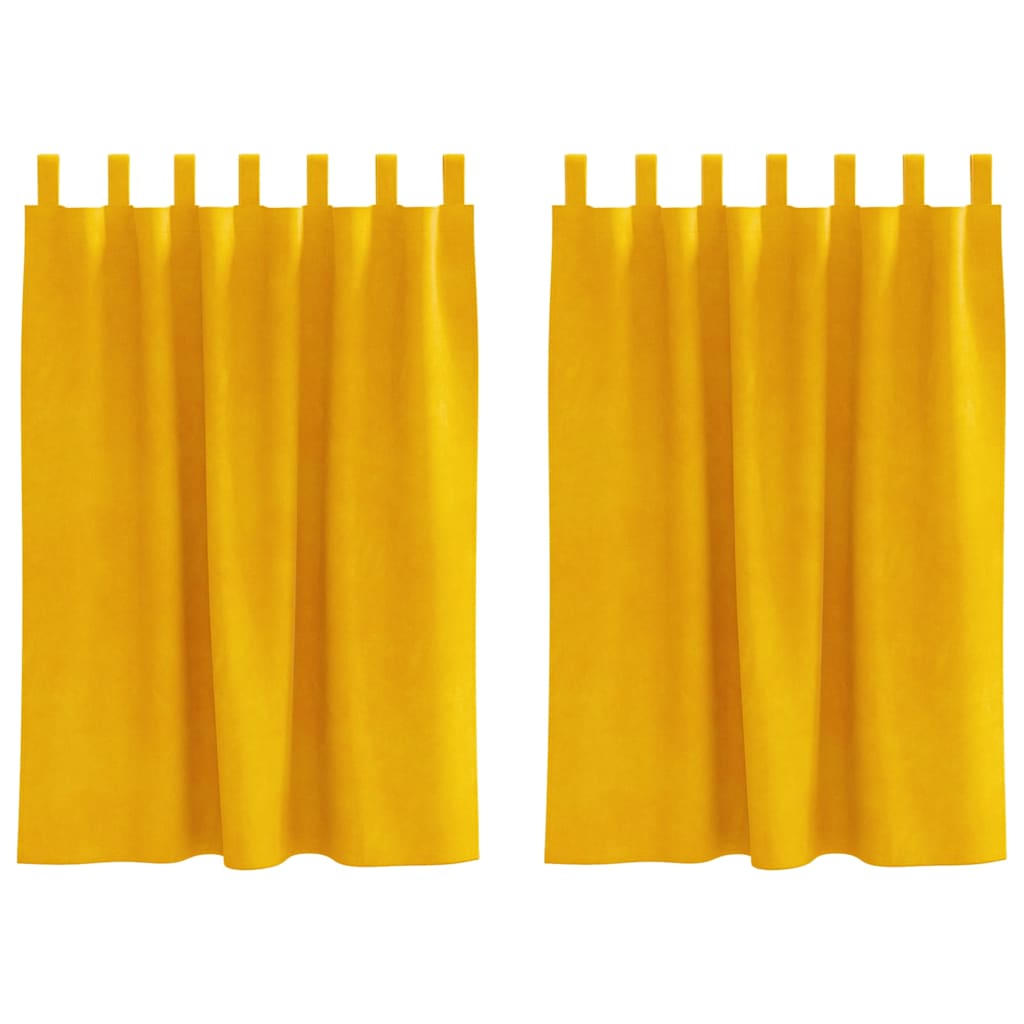 vidaXL Zasłony zaciemniające 2 pcs Musztardowy Żółty 140 x 140 cm