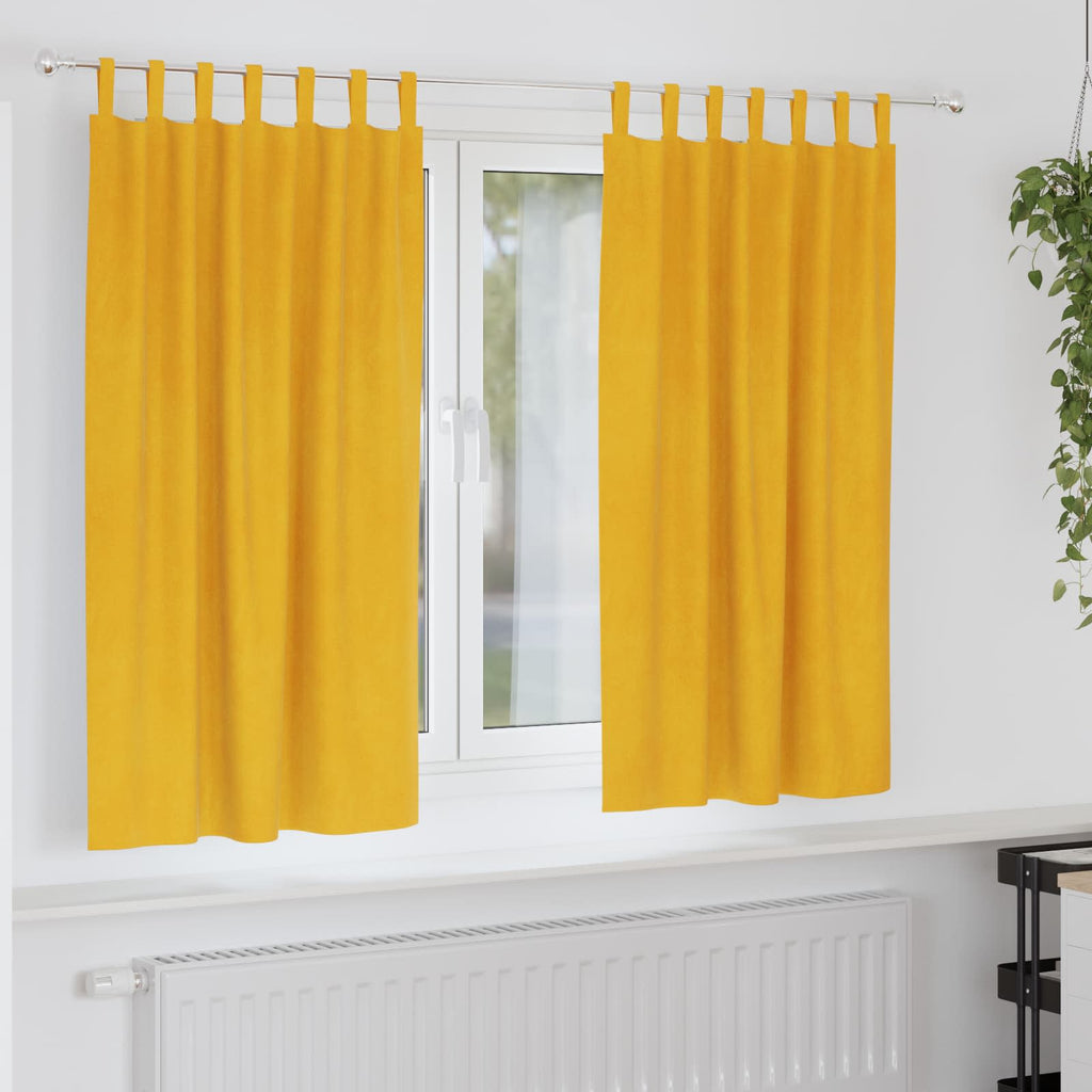 vidaXL Zasłony zaciemniające 2 pcs Musztardowy Żółty 140 x 175 cm