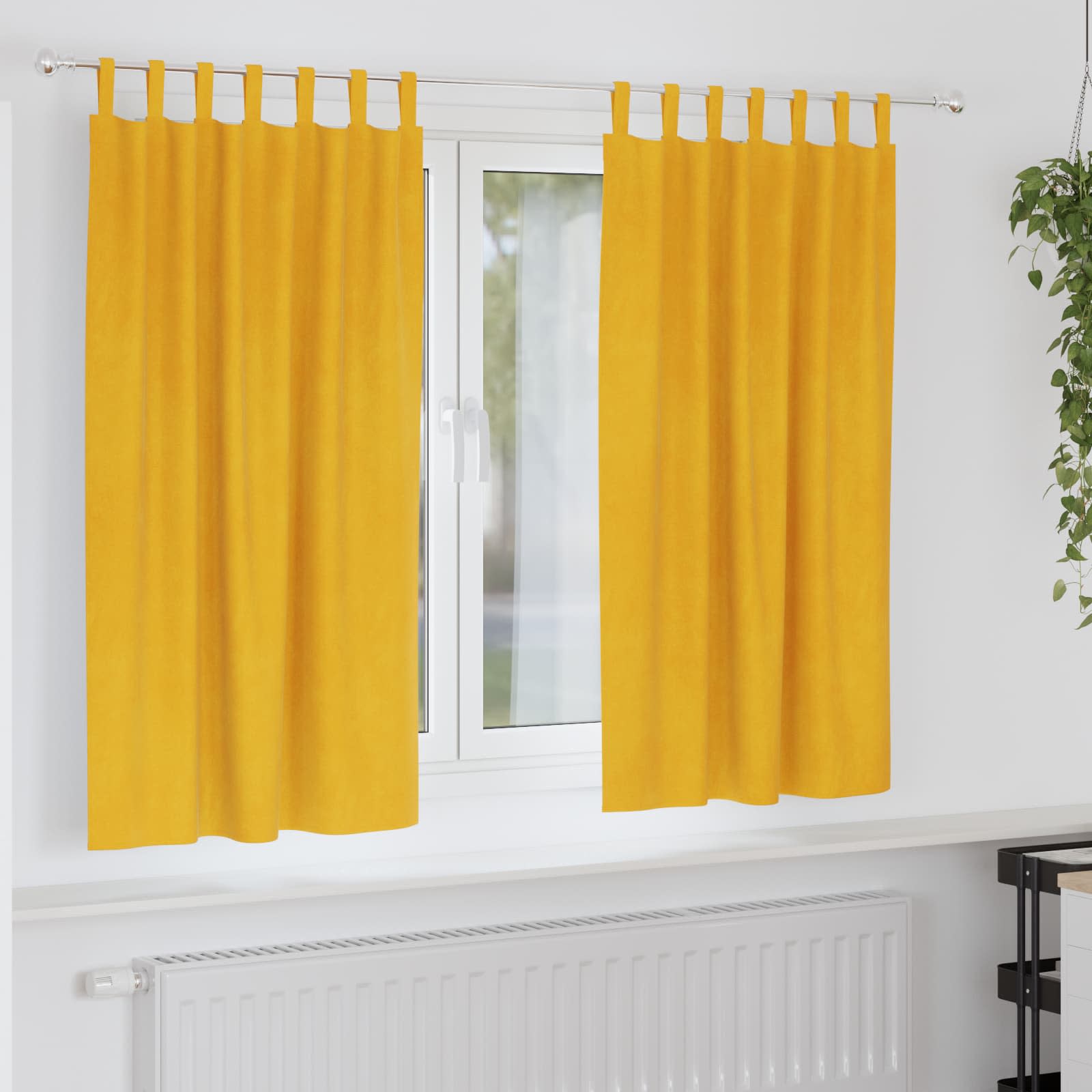 vidaXL Zasłony zaciemniające 2 pcs Musztardowy Żółty 140 x 175 cm