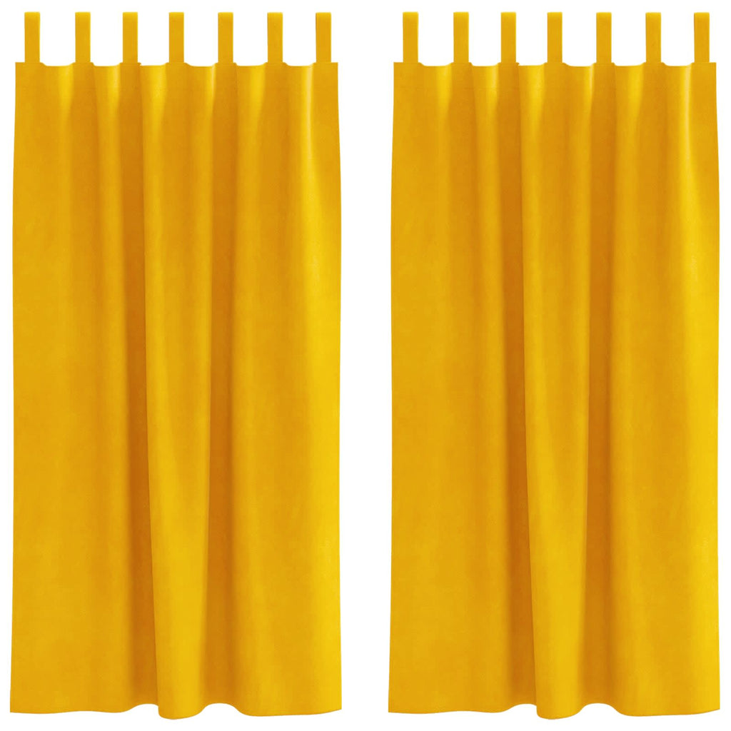 vidaXL Zasłony zaciemniające 2 pcs Musztardowy Żółty 140 x 175 cm