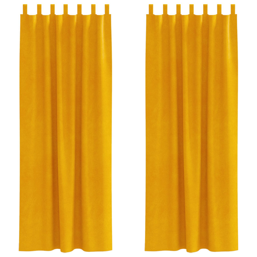 vidaXL Zasłony zaciemniające 2 pcs Musztardowy Żółty 140 x 225 cm