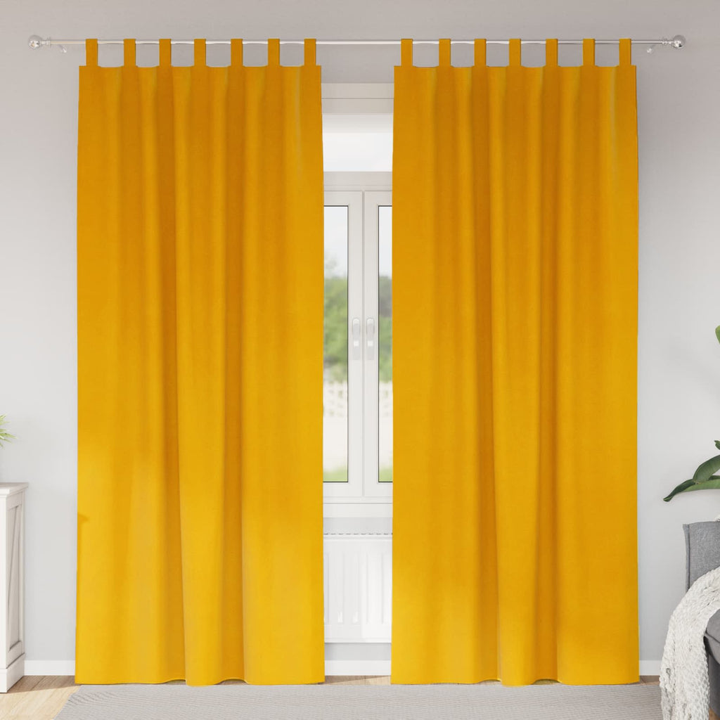 vidaXL Zasłony zaciemniające 2 pcs Musztardowy Żółty 140 x 245 cm