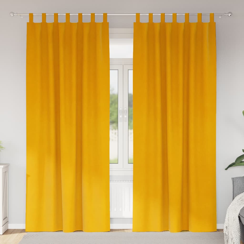 vidaXL Zasłony zaciemniające 2 pcs Musztardowy Żółty 140 x 260 cm
