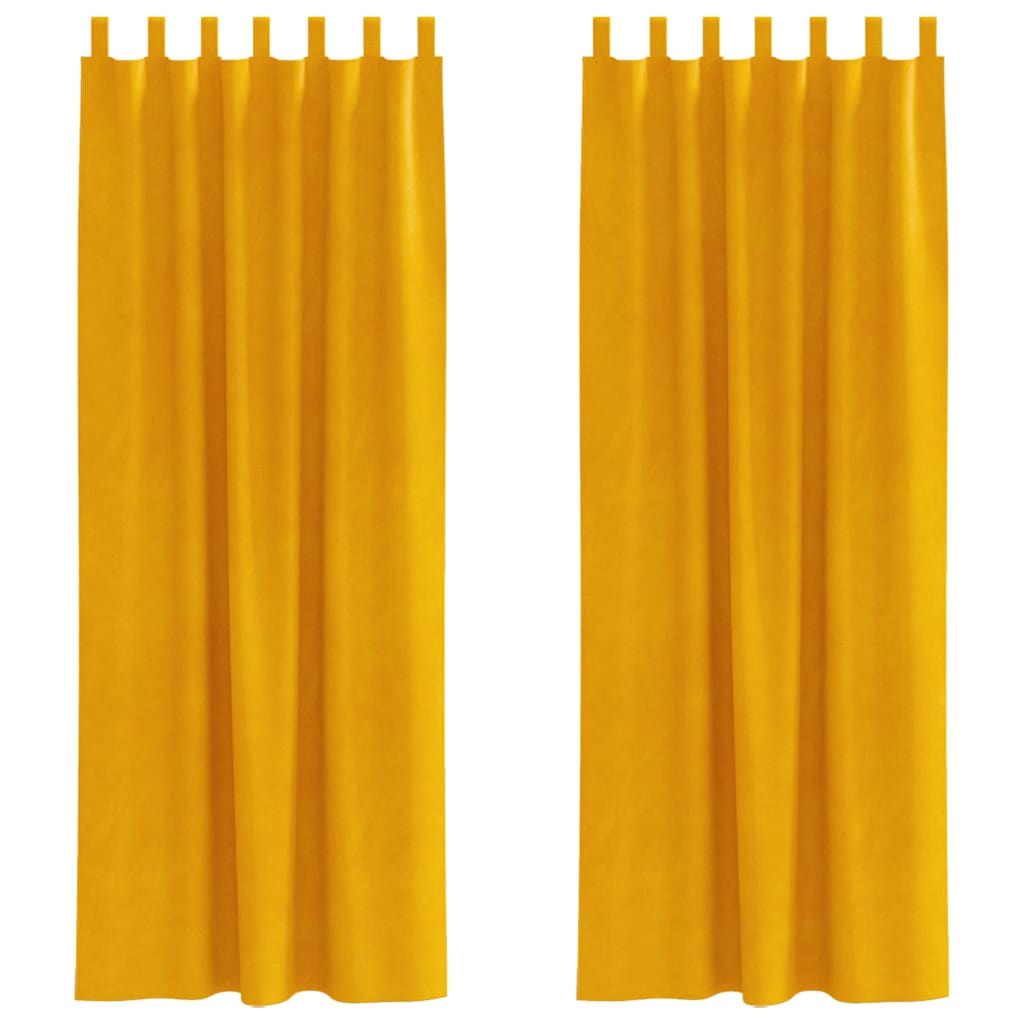 vidaXL Zasłony zaciemniające 2 pcs Musztardowy Żółty 140 x 260 cm