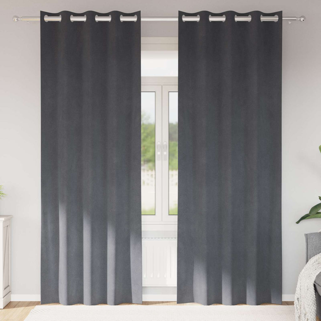 vidaXL Zasłony zaciemniające 2 pcs Jasnoszary 140 x 245 cm Aksamit