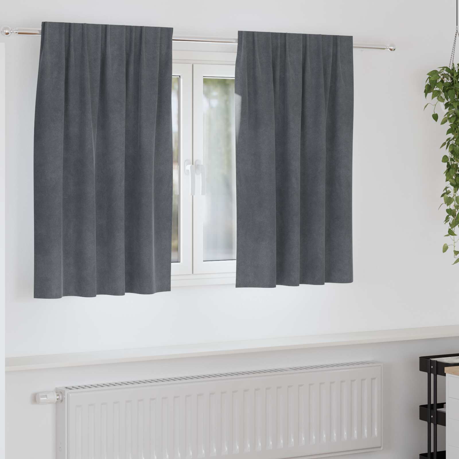 vidaXL Zasłony zaciemniające 2 pcs Jasnoszary 140 x 140 cm Aksamit