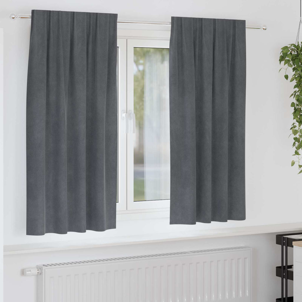 vidaXL Zasłony zaciemniające 2 pcs Jasnoszary 140 x 175 cm Aksamit
