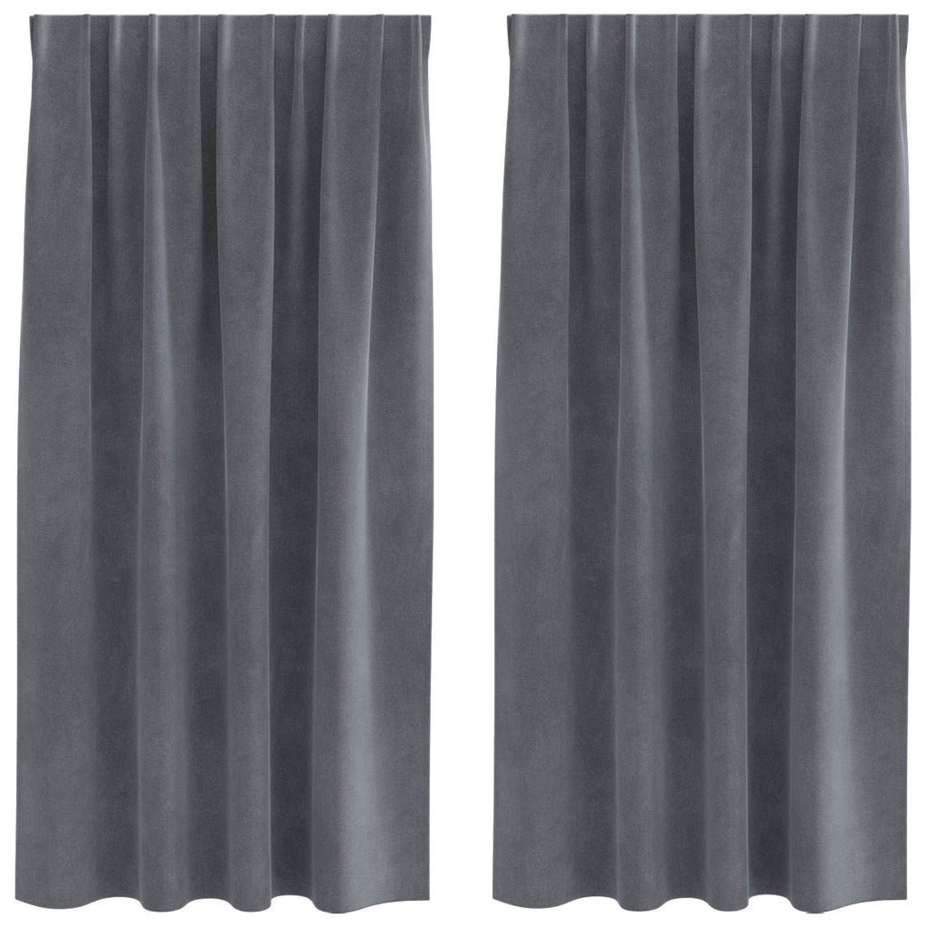 vidaXL Zasłony zaciemniające 2 pcs Jasnoszary 140 x 175 cm Aksamit