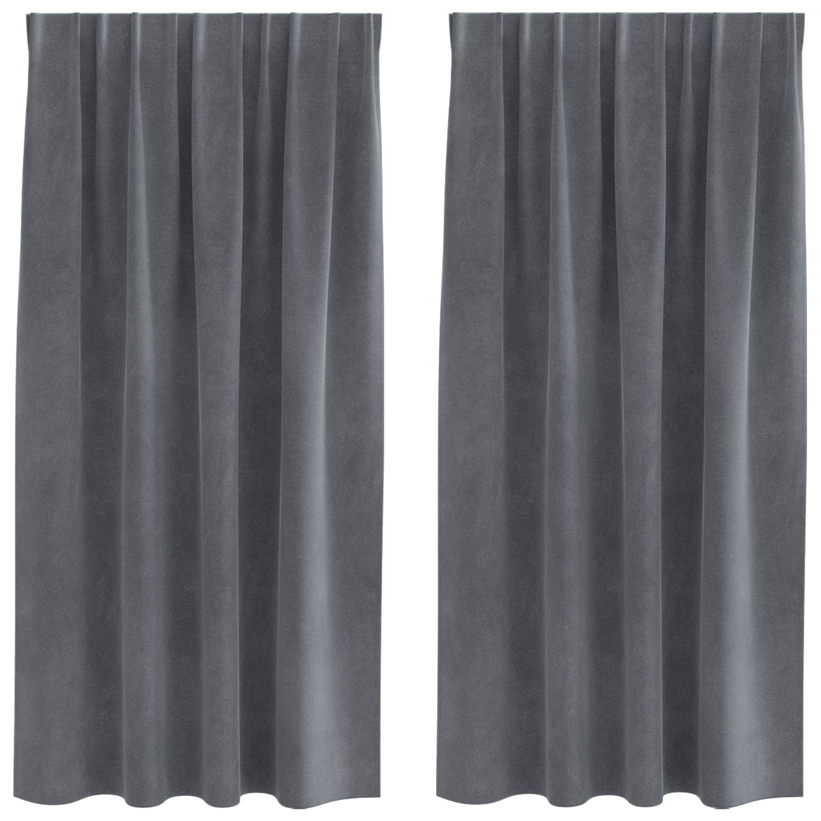 vidaXL Zasłony zaciemniające 2 pcs Jasnoszary 140 x 175 cm Aksamit