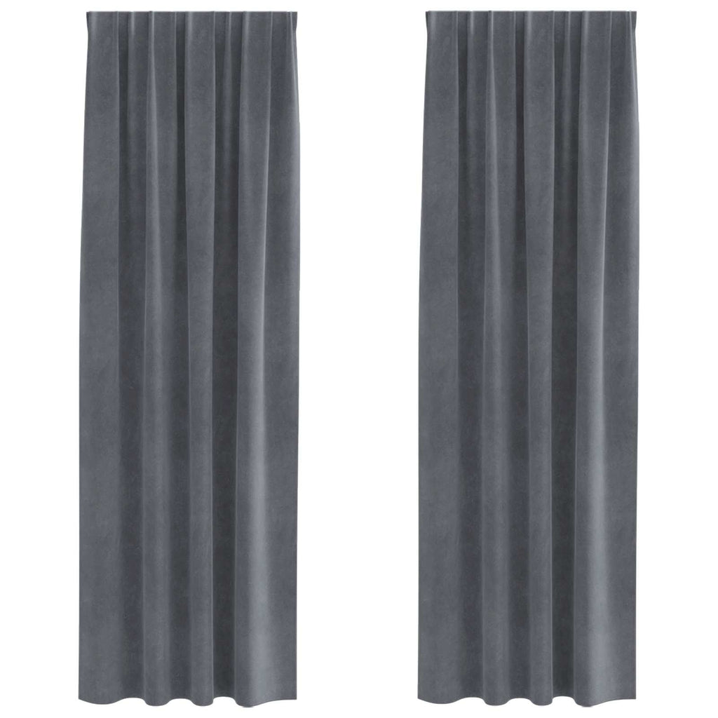 vidaXL Zasłony zaciemniające 2 pcs Jasnoszary 140 x 245 cm Aksamit