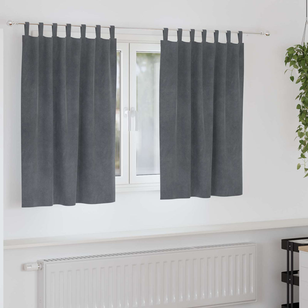 vidaXL Zasłony zaciemniające 2 pcs Jasnoszary 140 x 140 cm Aksamit