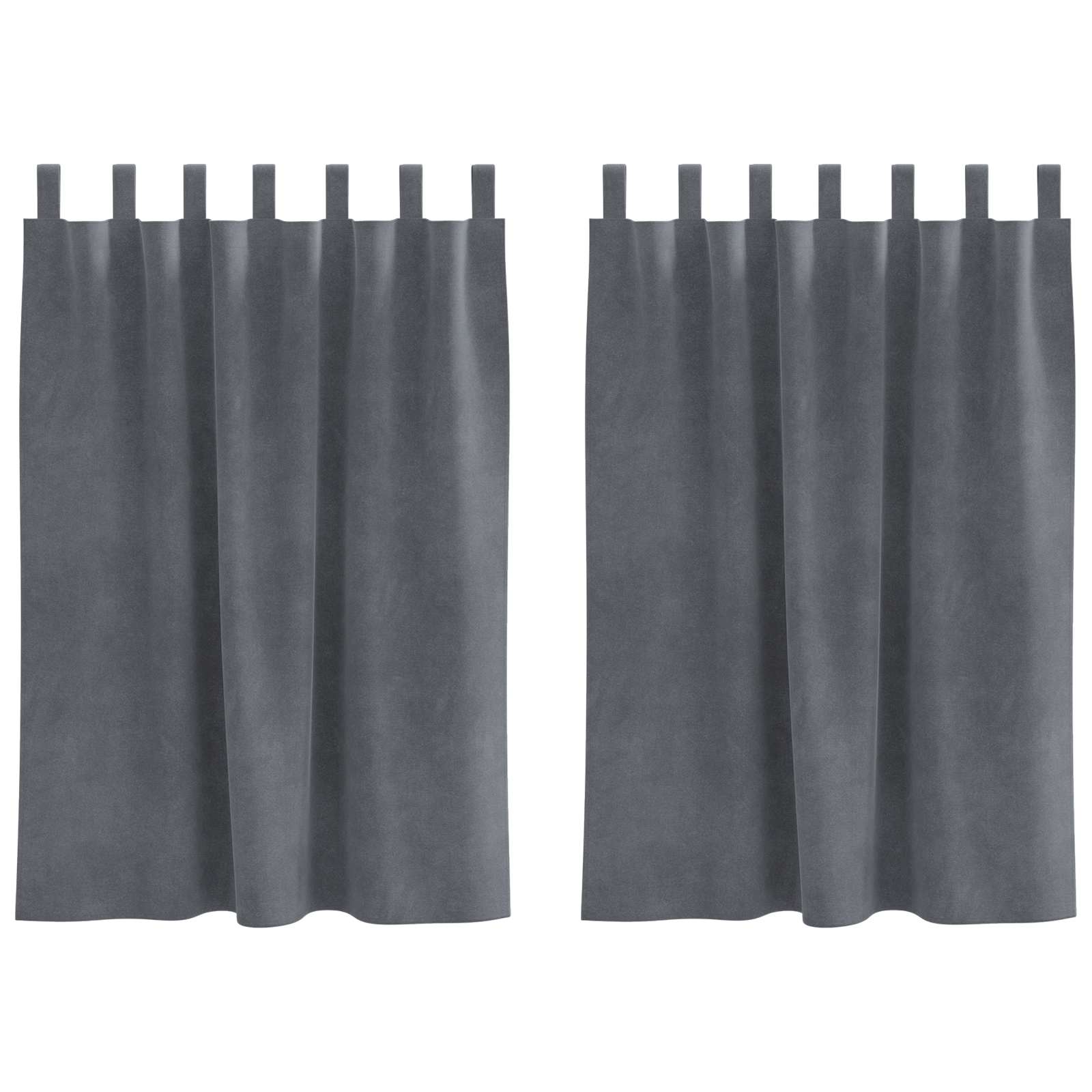 vidaXL Zasłony zaciemniające 2 pcs Jasnoszary 140 x 140 cm Aksamit