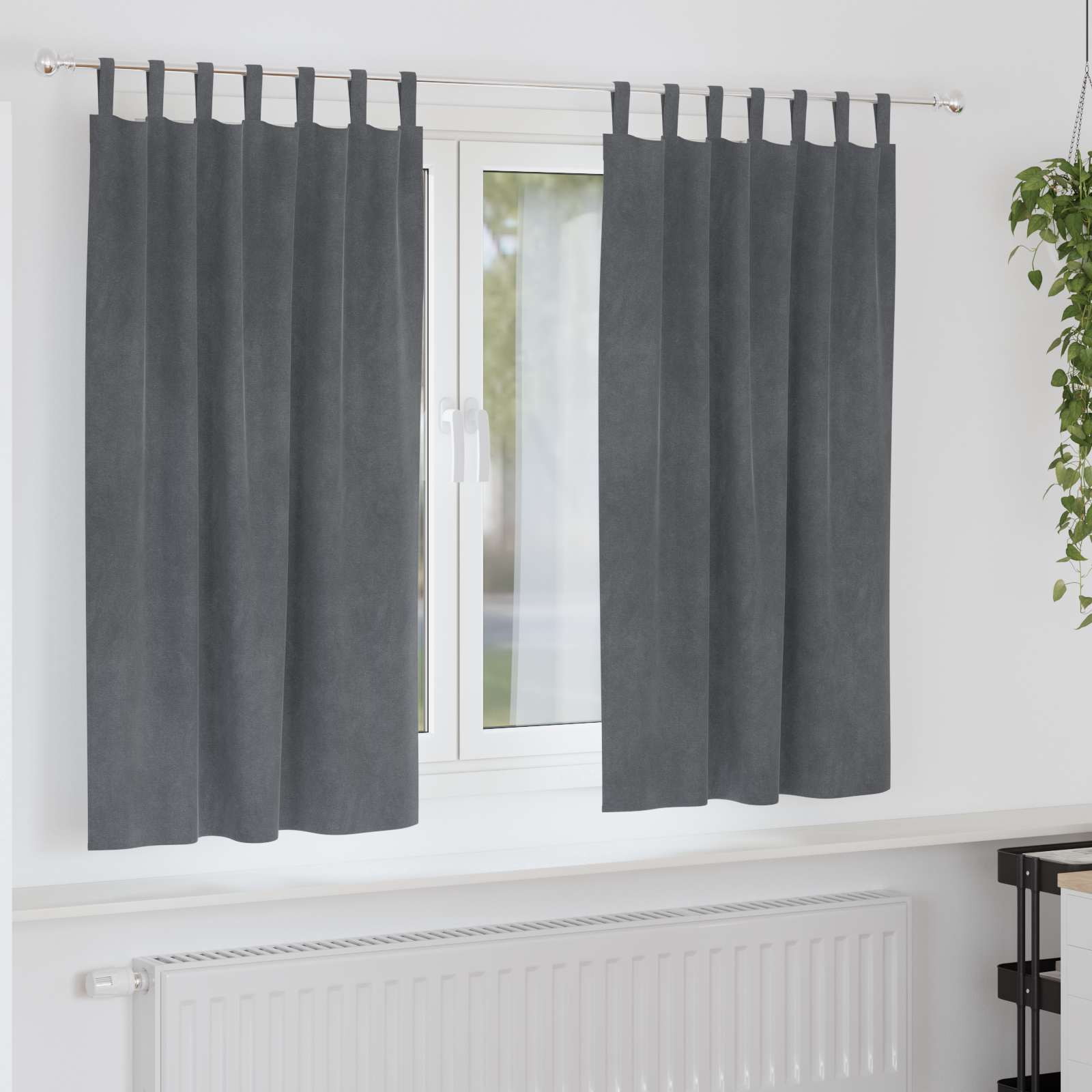 vidaXL Zasłony zaciemniające 2 pcs Jasnoszary 140 x 175 cm Aksamit