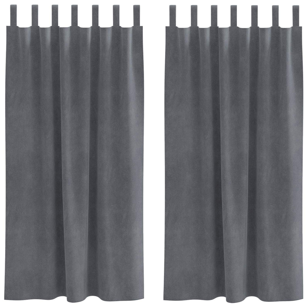 vidaXL Zasłony zaciemniające 2 pcs Jasnoszary 140 x 175 cm Aksamit