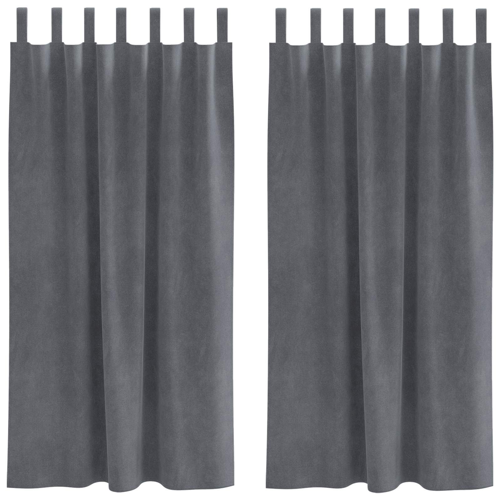 vidaXL Zasłony zaciemniające 2 pcs Jasnoszary 140 x 175 cm Aksamit