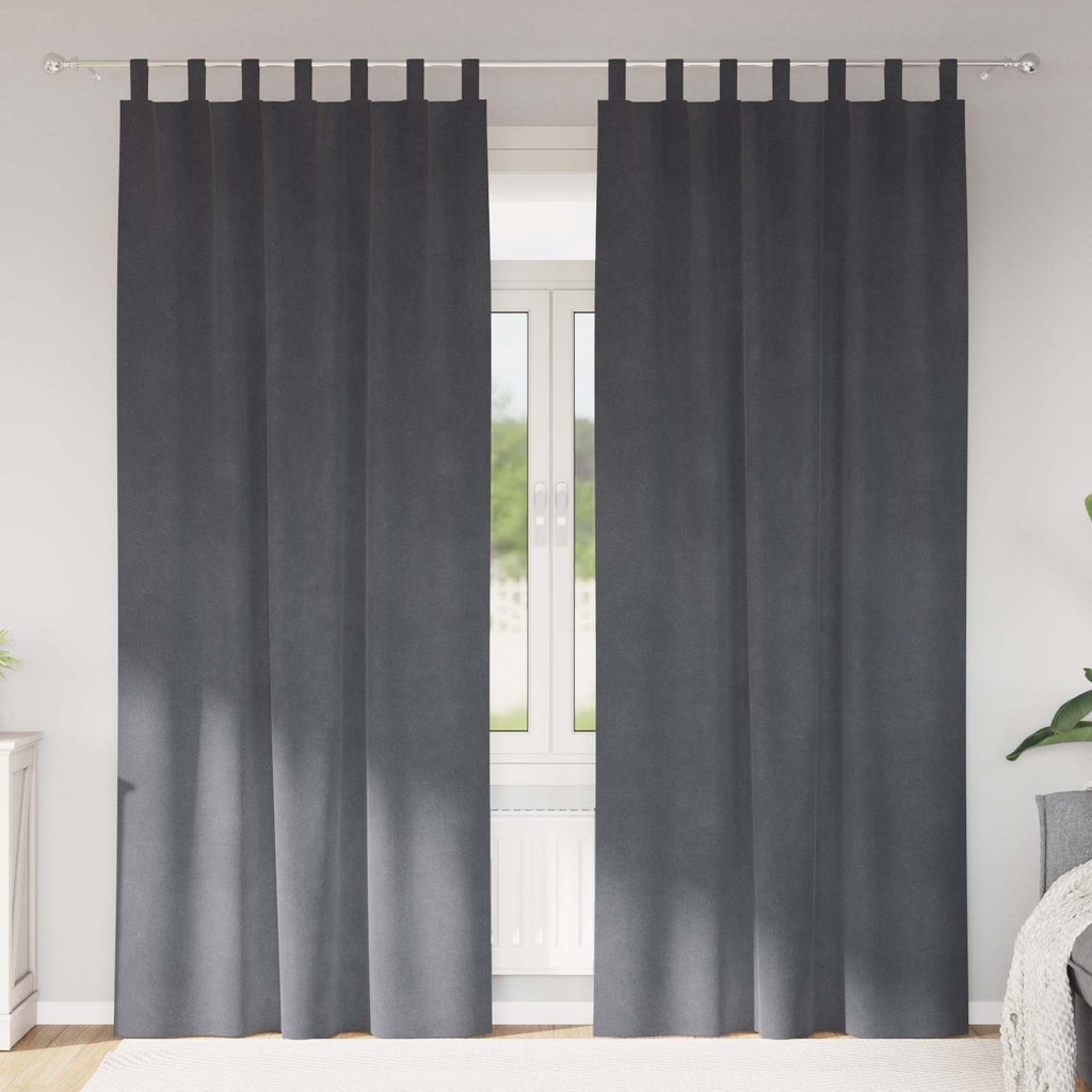 vidaXL Zasłony zaciemniające 2 pcs Jasnoszary 140 x 225 cm Aksamit