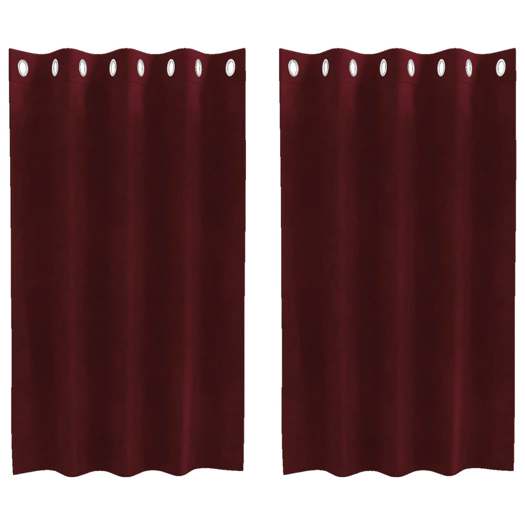 vidaXL Zasłony zaciemniające 2 pcs Czerwone wino 140 x 140 cm Aksamit