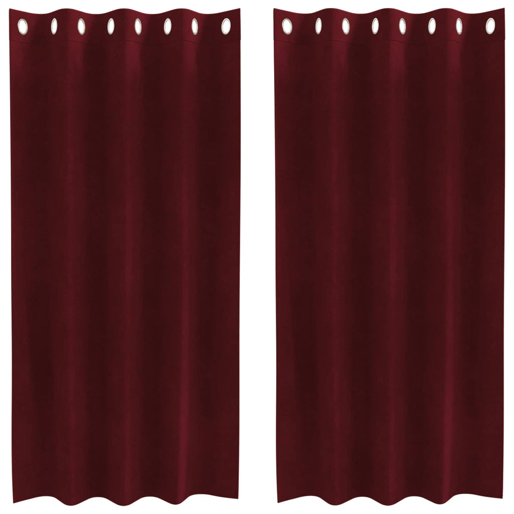 vidaXL Zasłony zaciemniające 2 pcs Czerwone wino 140 x 175 cm Aksamit