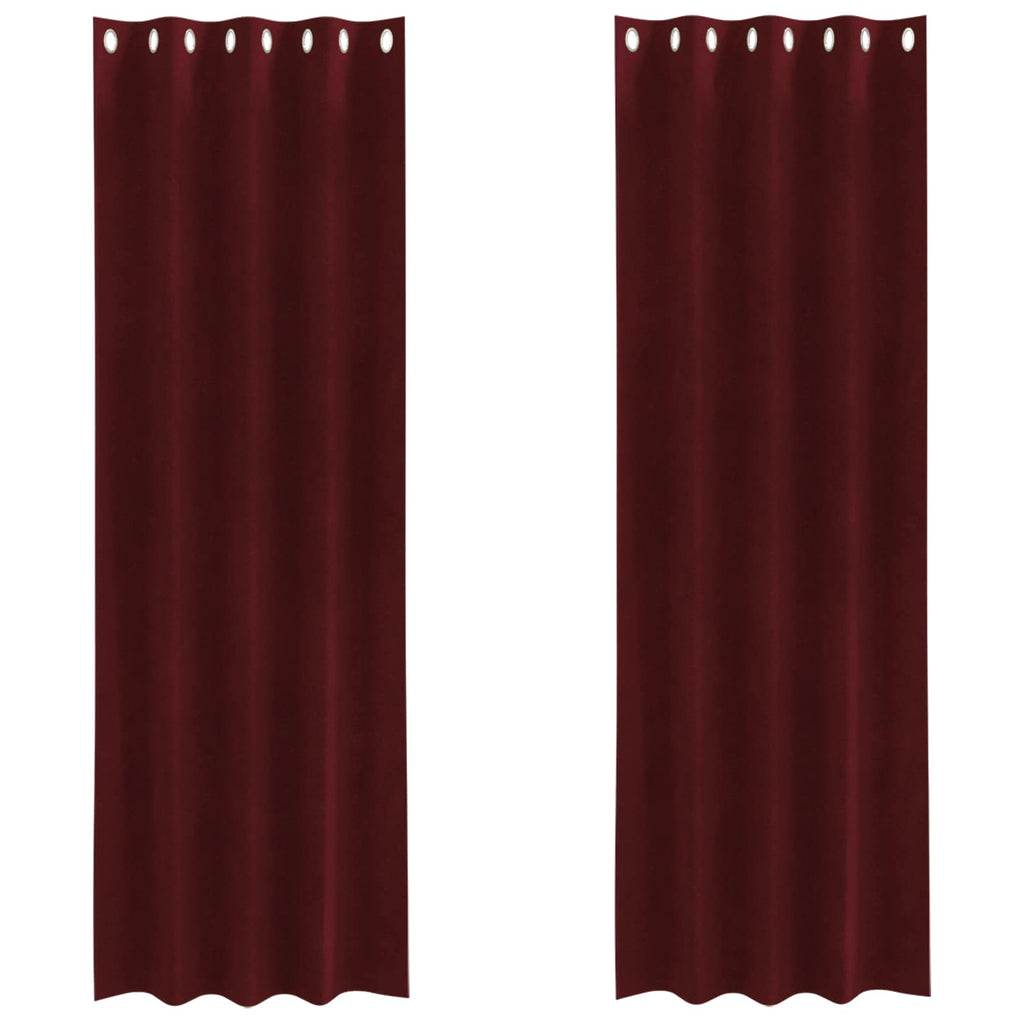 vidaXL Zasłony zaciemniające 2 pcs Czerwone wino 140 x 260 cm Aksamit