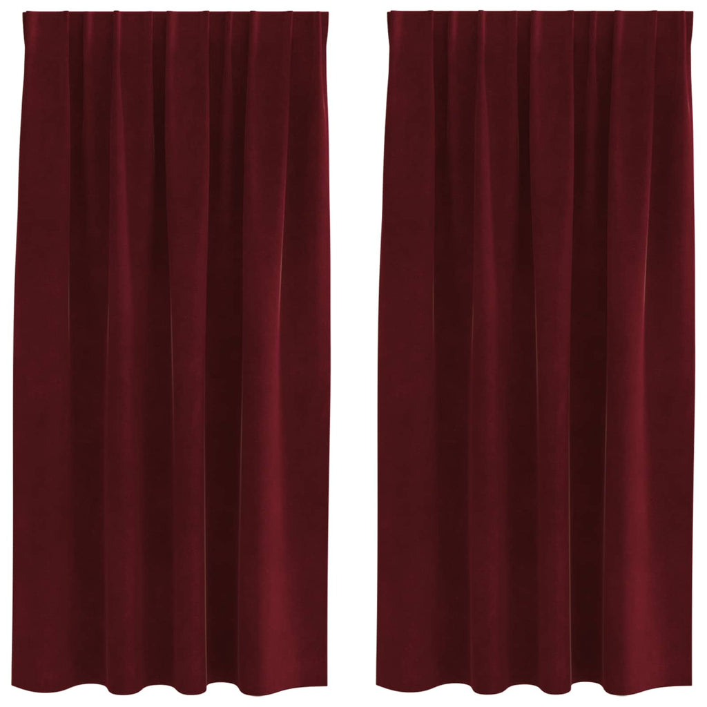 vidaXL Zasłony zaciemniające 2 pcs Czerwone wino 140 x 175 cm Aksamit